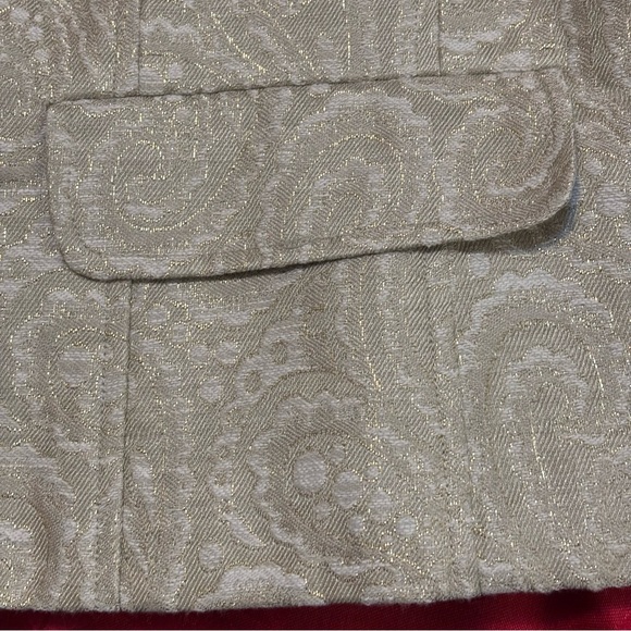 Talbots Metallic Gold Brocade Jacket, Size 12 - Picture 6 of 12